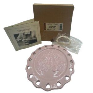 NIB - LONGABERGER SWEETEST HEART PINK CANDLE PLATE